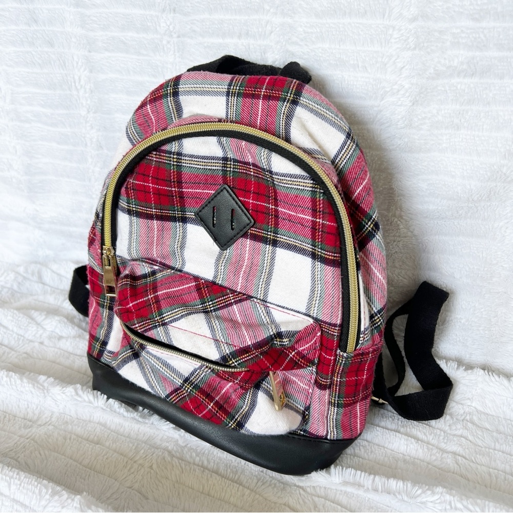 Pottery Barn Teen Red Plaid Backpack Preppy School Day Travel Prep